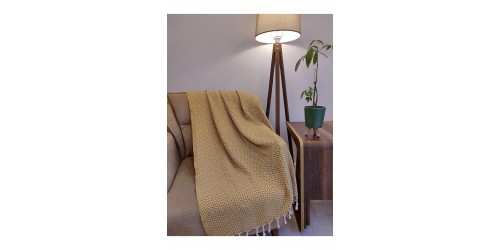 %100 Pamuk Peştemal, Kara Tezgah El Dokuması, Elmas Desen Hardal Sarı , Plaj Havlusu , Banyo Havlusu