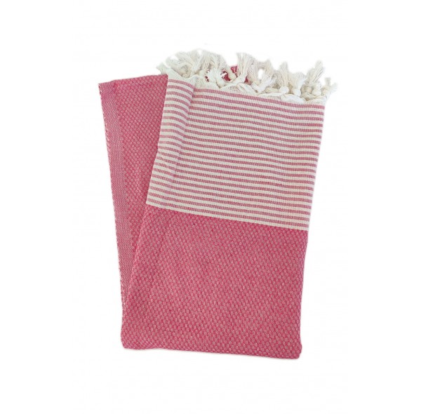 Peştemal, %100 Pamuk ,kareli Desen Pembe, Plaj Havlusu , Banyo Havlusu