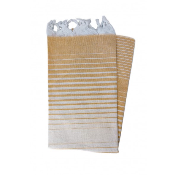 Peştemal , Rejenere Pamuklu 100x170 Gölgeli Model, Sarı , Plaj Havlusu , Banyo Havlusu