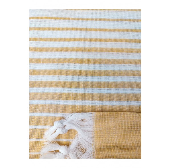 Peştemal , Rejenere Pamuklu 100x170 Gölgeli Model, Sarı , Plaj Havlusu , Banyo Havlusu