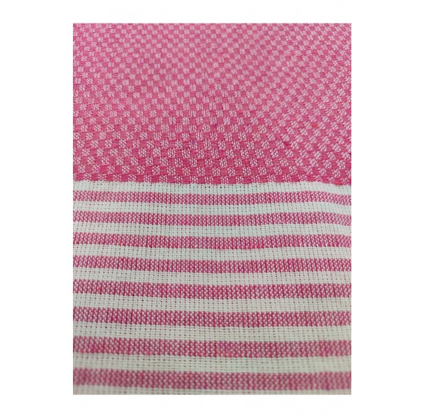 Peştemal Bornoz , Pembe , %100 Pamuk , Kareli Desen